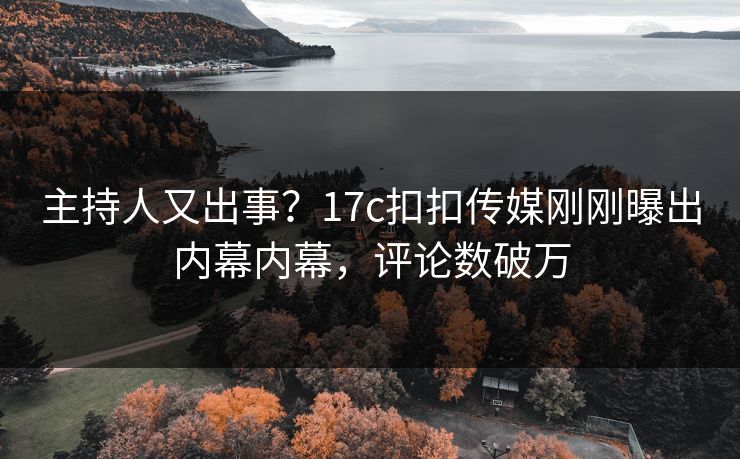 主持人又出事？17c扣扣传媒刚刚曝出内幕内幕，评论数破万