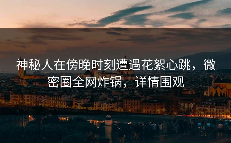 神秘人在傍晚时刻遭遇花絮心跳，微密圈全网炸锅，详情围观
